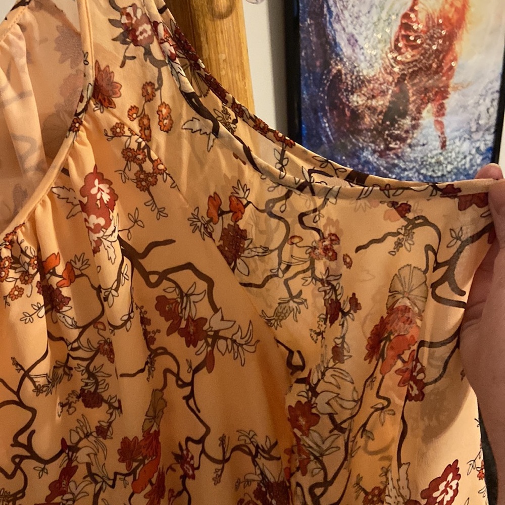 Max Edition Boho Floral Cold Shoulder Blouse Top SZ Large - Picture 5 of 6
